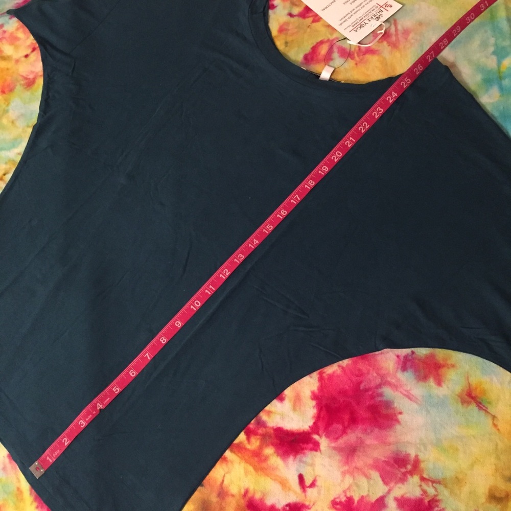 Burke yoga organic bamboo top M in Teal - Picture 2 of 15
